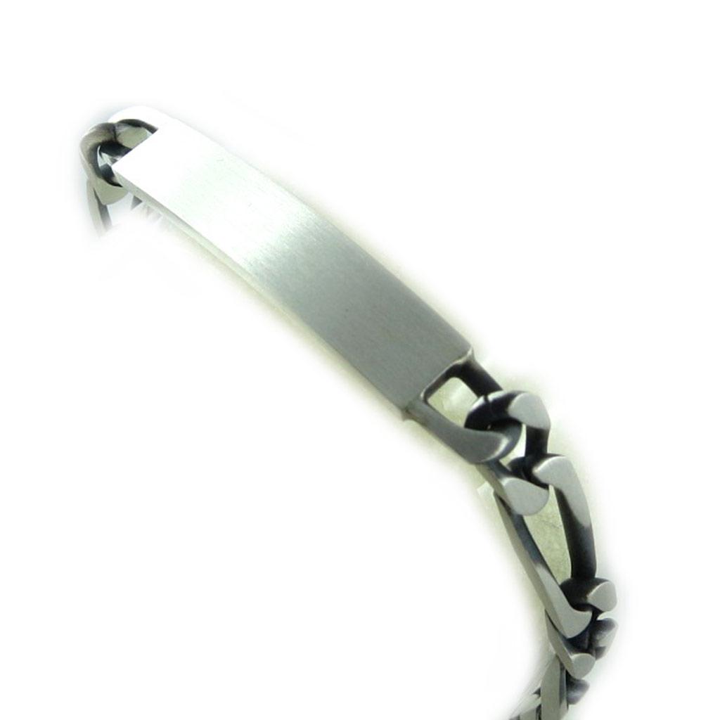 Altesse [L1732] - Aged Silver 'Identity' Bracelet 20 Cm 7 Mm