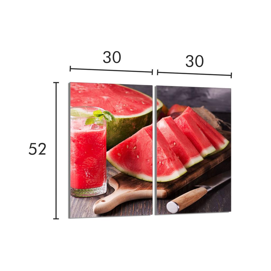 Szklana płyta ochronna na kuchenkę 2x30x52 Arbuz