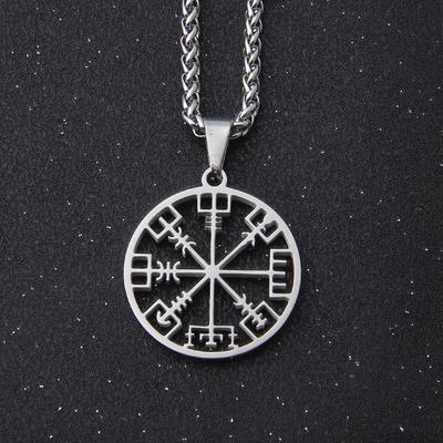 İskandinav Mitolojisi Viking Pusula Zincir Kolye Kolye Erkek İskandinav Pusulası Kurt Gungnir Koruma Kolye