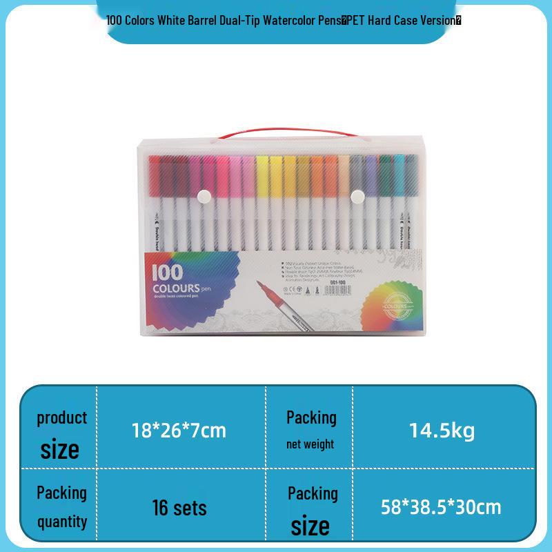 Double-Ended Watercolor Pens for Children - Soft Tip, Water-Based, Vibrant Colored Markers