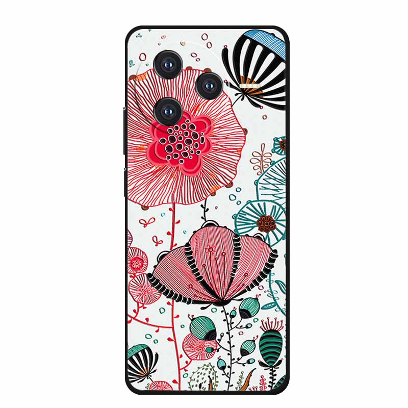 Für Xiaomi POCO F7 Pro Ultra Hülle F7Pro 3D Präge Blume Schwarzes Silikon Weiche Rückseite Hülle Für Redmi K80 Pro Hülle K80Pro Coque