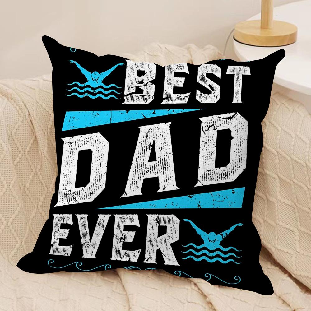 Best Dad Ever Gift Cushion Cover Short Plush Double-Sided Print Square Throw Pillow Covers Sofa Home Cushion Decor