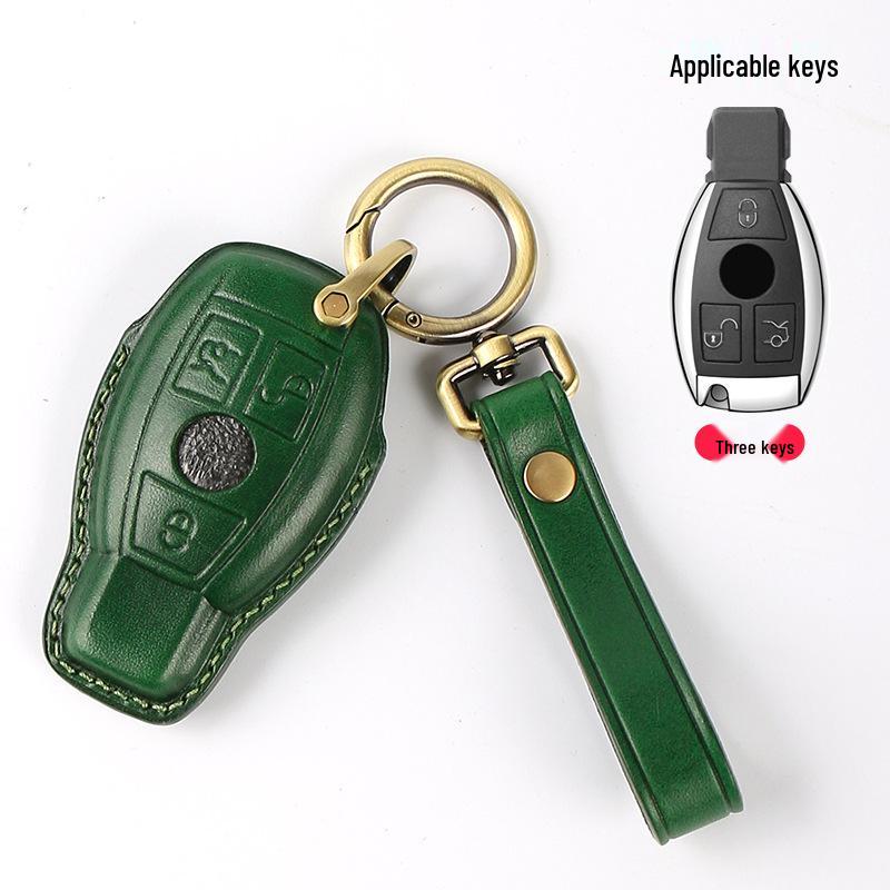 Genuine Leather Key Case for Mercedes-Benz LA200L, GLC300L, GLC260, B200, New E-Class.