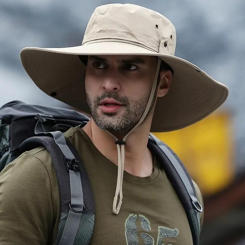 New Sun Protection Fishing Hat Summer Breathable Mesh Camping Hiking Caps Anti-UV Sun Hat Mountaineering Caps Men's Panama Hat