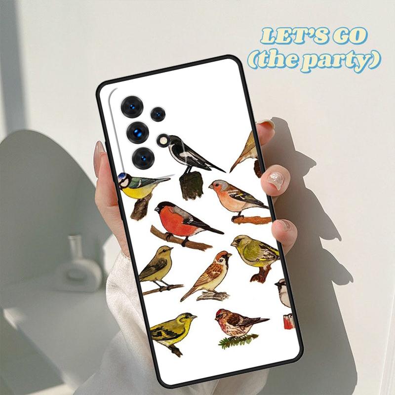Garden Birds Phone Case For Samsung Galaxy A42 A31 A40 A51 A71 A32 A80 A91 A52 A72 A73 A20e A21S A50 A70 A11 A12 Cover
