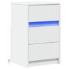 VidaXL Bedside Cabinet with LED Lights White Engineered Wood, Side Table, Bedside Cabinet, Side Table for the 852012