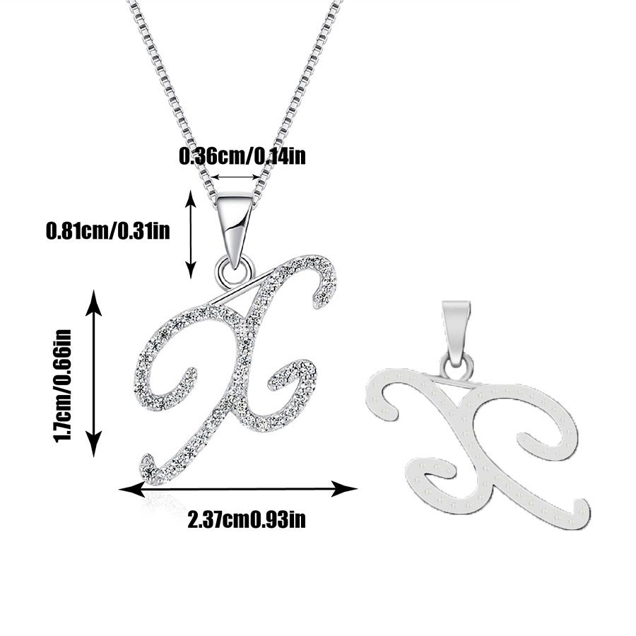 Charming Alphabet Elegant Pendant Initial Letter X Simple Exquisite Love Heart Necklace Fashion DIY