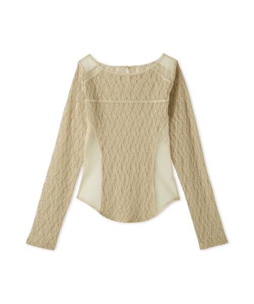 

Lily Brown Lace Cut Top LWCT251088 Women s (BEG)