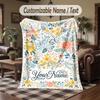 Floral Elegance 3 Theme Throw Blanket Custom Name Text Personalized Blanket Soft Cozy Blanket for Home Sofa Bed