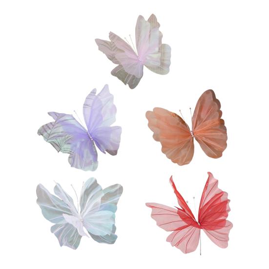 Faux Silk Yarn Artificial Butterfly Giant Large 3D Simulation Tulle Fake Butterfly Prop Butterfly Display