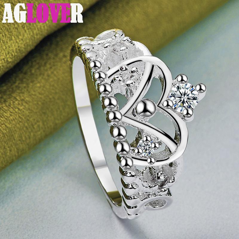 925 sterling sølv krone AAA sirkon ring smykker