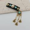 Square Ethnic Style Side Clip Rhinestone Bangs Hairpin Exquisite Tassel Hair Clip  Girls