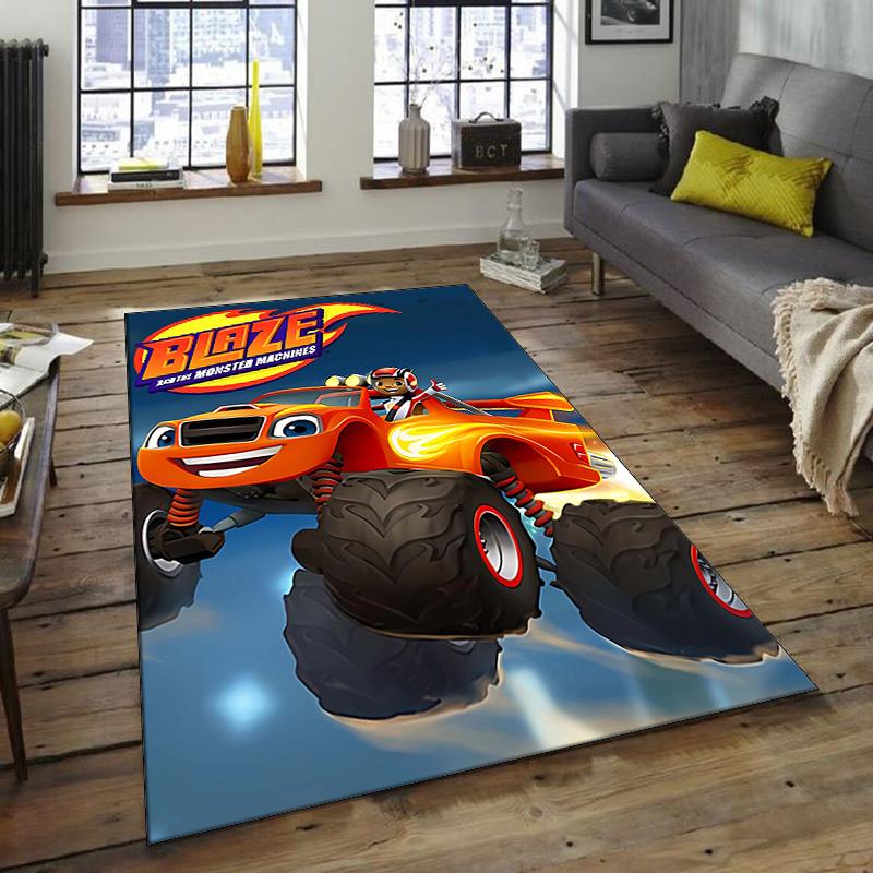 1pc Blaze and the Monster Machines (3) Design Area Rug - Non-Slip, Soft & Cozy Floor Mat for Living Room, Bedroom, Office - Indoor/Outdoor Decorative