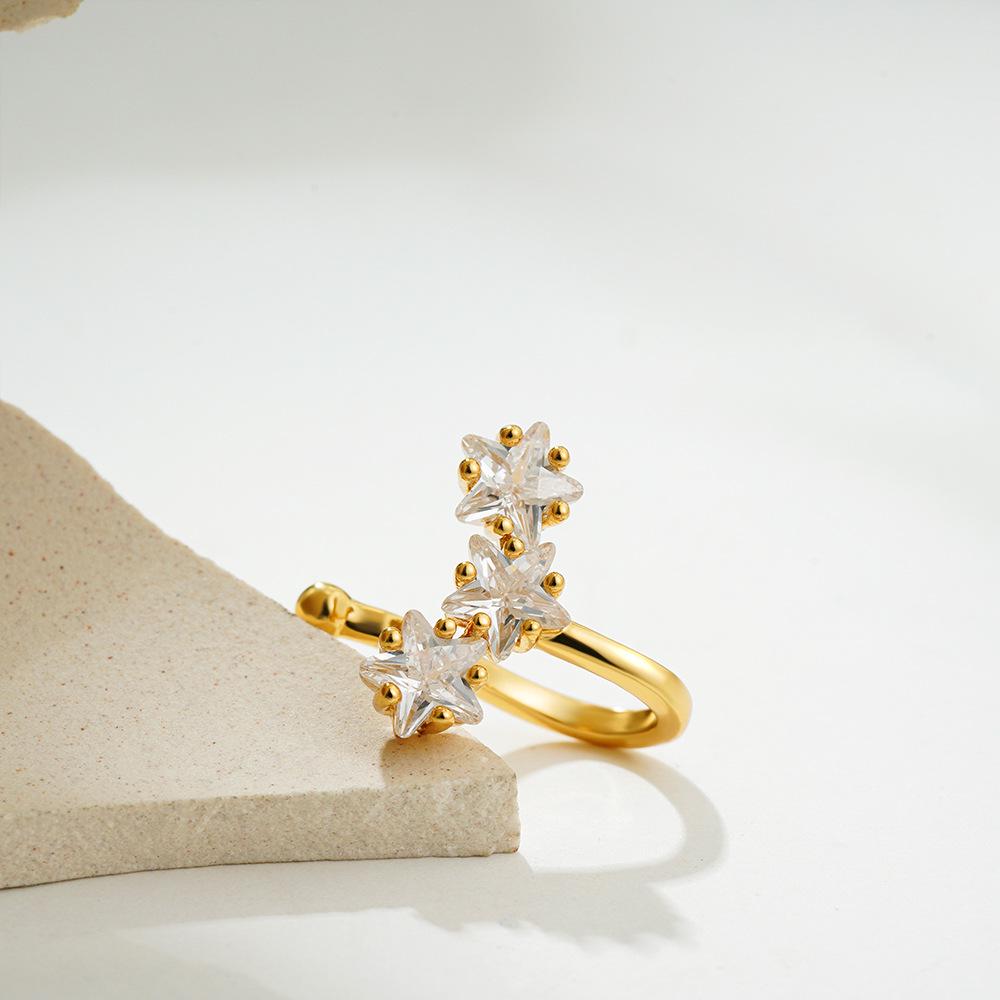 Korean Sweet Star Rhinestone Zirconia Ear Cuff - Versatile & Classic Design