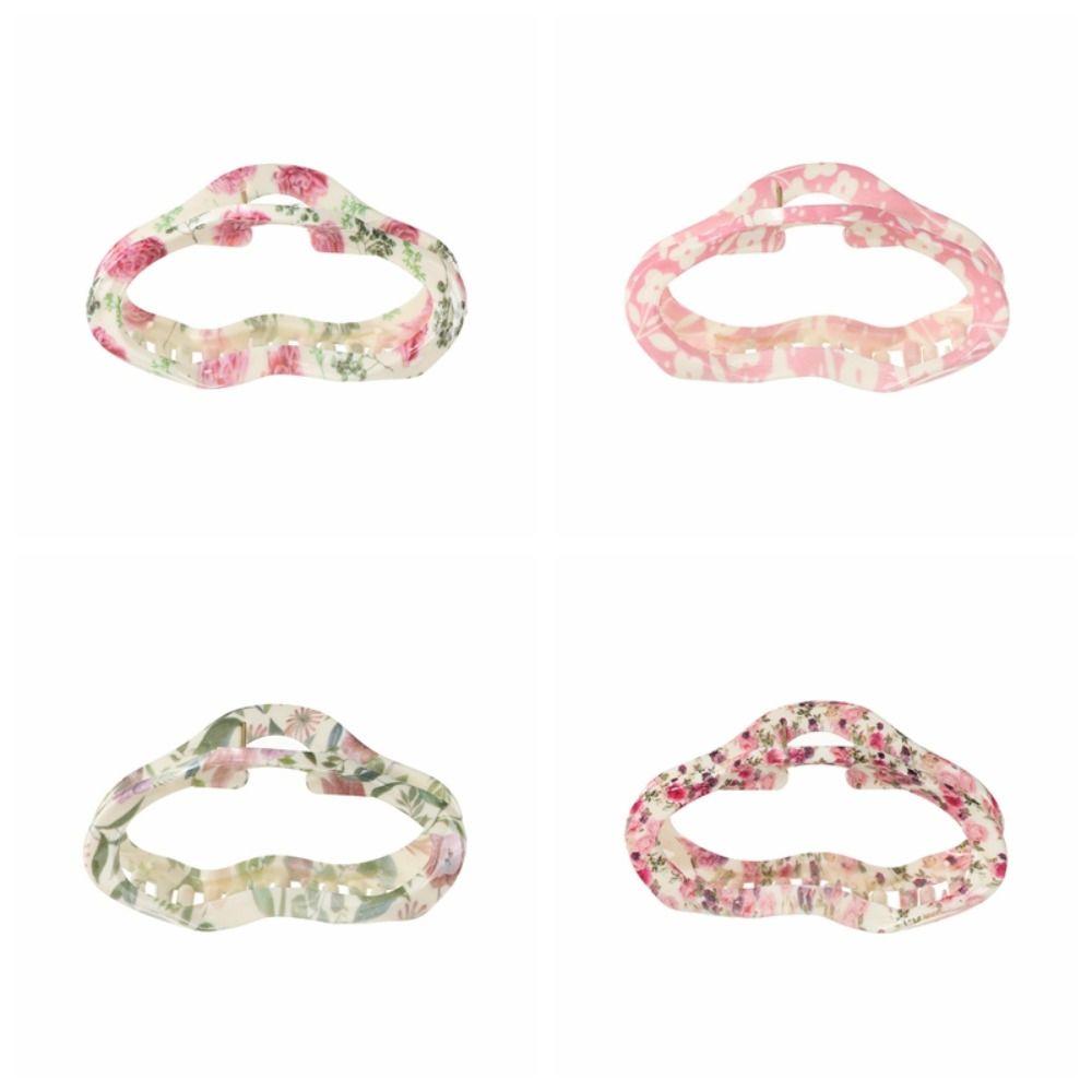 Acrylic Hollow Claw Clip Korean Style Geometric Shark Clip Sweet Cloud Shape Hair Claw  Daily