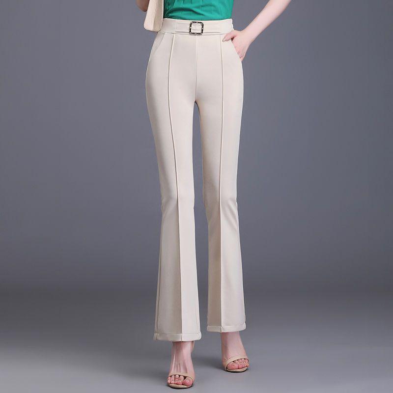 Women's High-Waisted Slimming Wide-Leg Pants - Stylish, Comfortable, Slight Flare, Autumn Casual Wear