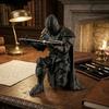 3D Printed Medieval Knight Pen Holder Black Silver Warrior Statue Desk Organizer Creative Office Desktop Decor Stationery Gift