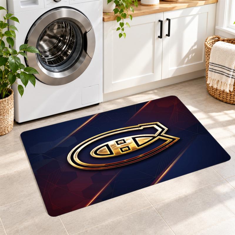 Flanell Küchenmatte Montreal Canadiens Weicher Teppich Rutschfester Bodenbelag Heimdekoration