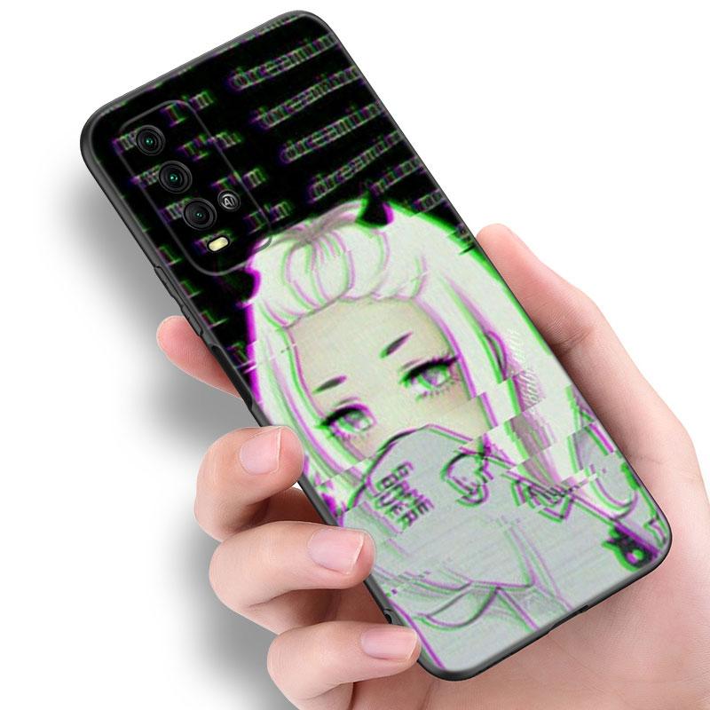 Anime Sad Girl Phone Case For Xiaomi Redmi Note 5 6 9T K20 K40 K50 Pro 7A 8A 9A 9C 9i 10A 10C A1 S2 Soft TPU Black Cover