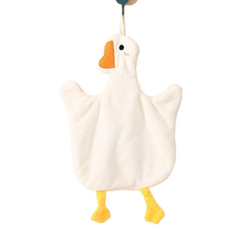 Children's Cartoon Goose Absorbent Hand Towel - Cute Hanging Bib & Handkerchief