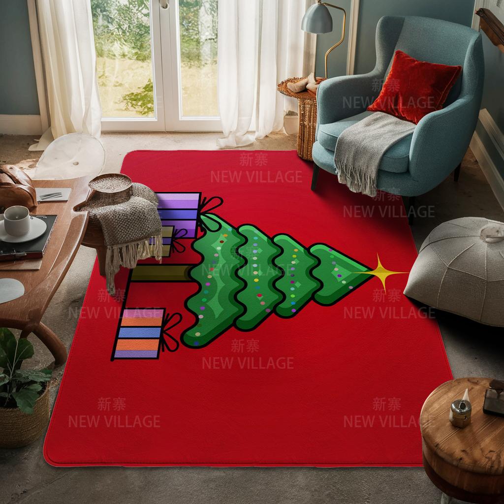 House Entrance Carpet Home Door Mat Living Room Bath Foot Bathroom Non-slip Water Absorption Rugs Bath Merry Christmas Winter
