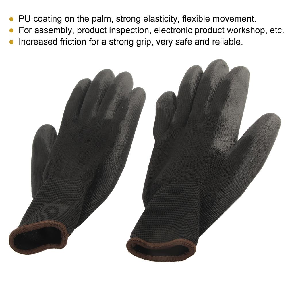 10 Pairs Work Gloves PU Coated Anti Static Safety Working Accessory Tool Set Kit 9L