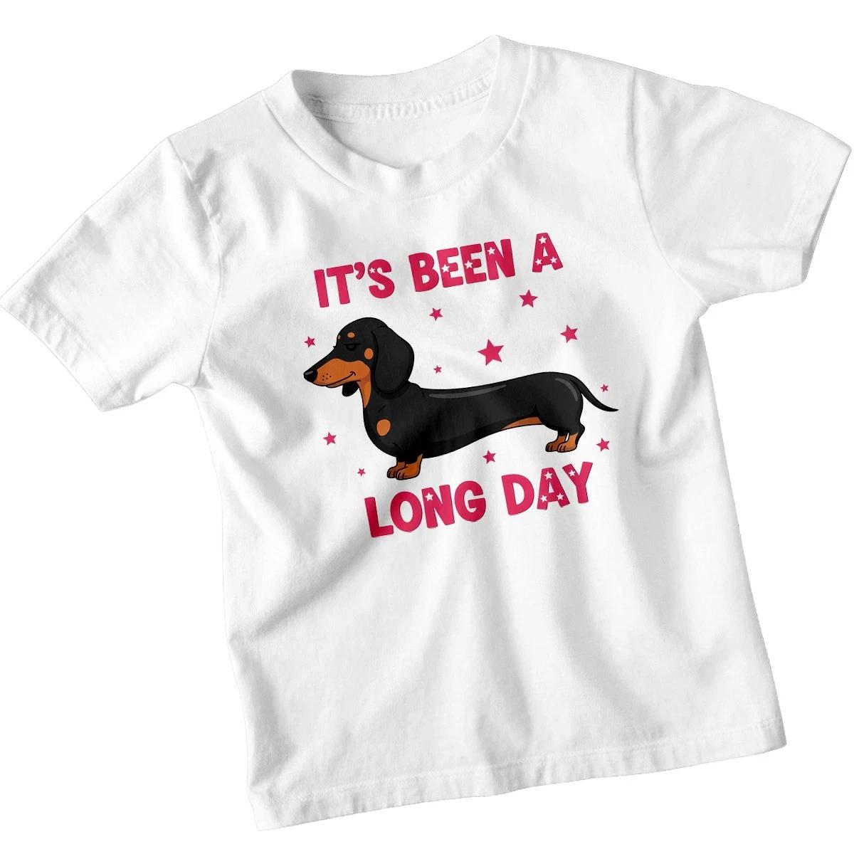 Its Been A Long Day Dachshund Dogs Kids T-Shirt Funny Animal Tee 150