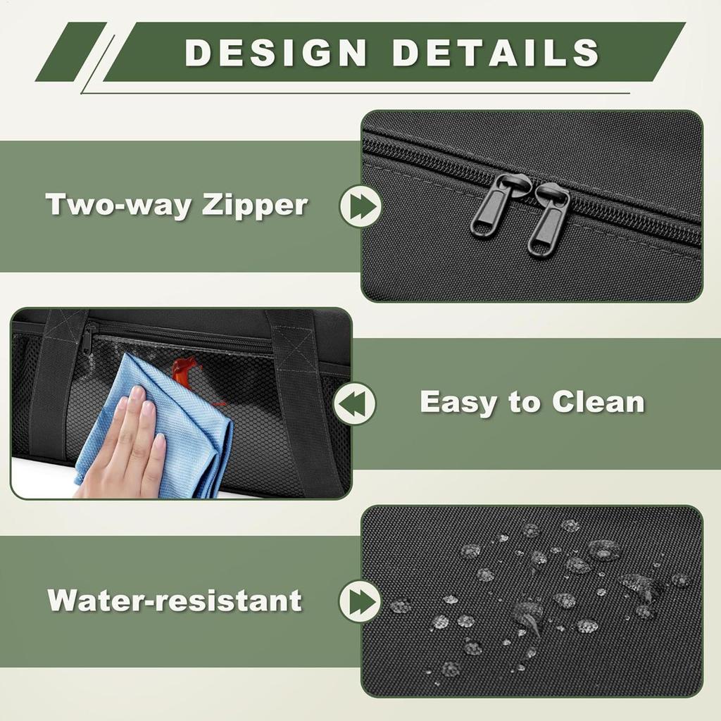 Grillwerkzeug-Aufbewahrung Aufbewahrungsbehälter für Grillutensilien 22 x 6,5 x 7,2 Zoll Ergonomische Griffe Halter Großer tragbarer Koffer