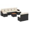 Vidaxl 10-Cz. Set da Giardino, Cuscini Rattan Nero Pe