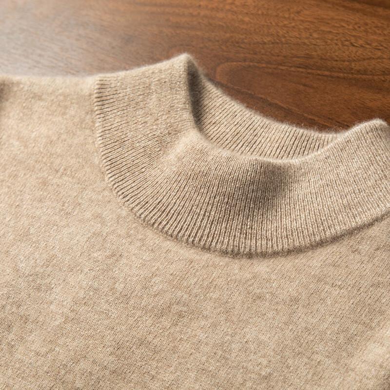 Fanzhen Men's 100% Cashmere Half-High Collar Sweater