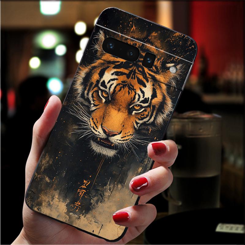 Japanese tiger art tattoo Carcasa Funda Phone Case For Google Pixel 10 9 Pro XL 9A 8 7 6 Pro Pixel 8A 7A 6A Pixel 8 7 6 5 Case