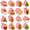 16 PCSChristmas Cookie Molds Christmas Dough Stamps Plastic 3D Cartoon Pressable Cookie Molds DIY Candy Baking Pastry Decoration