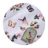 Butterfly and Bird Print Linen Cotton Fabric for Fashion, Clothing Linings, Curtains, Tablecloths, and Throw Pillows.