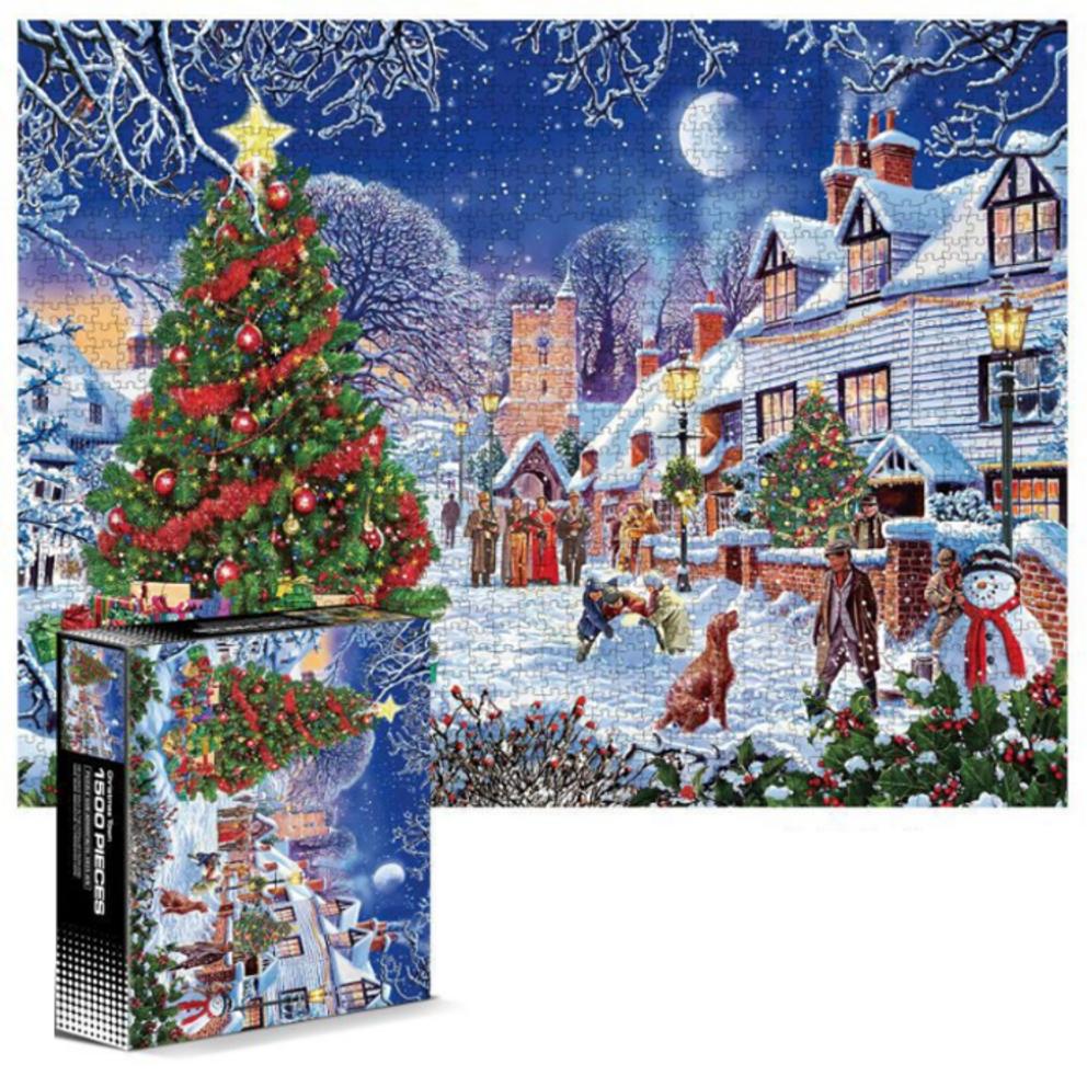 GATEMHAUS Christmas Town 1500-Piece Jigsaw Puzzle for Adults
