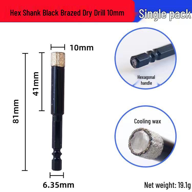 Diamond Hex Shank Glass & Tile Dry Drill Bit