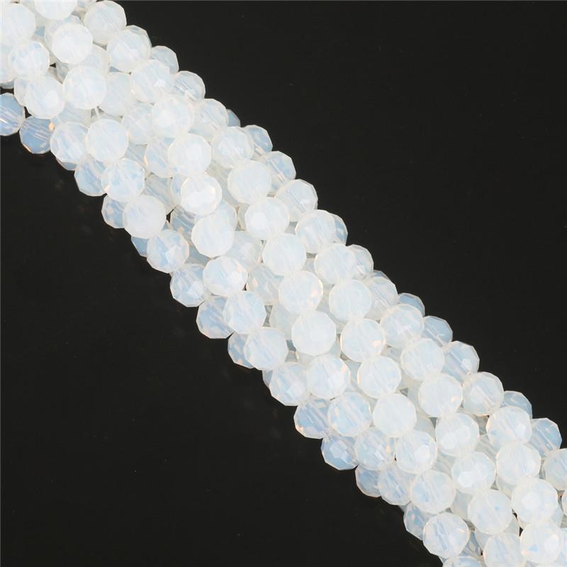 100Pcs Glass Balll Beads Rondelle Faceted Crystal Beads for DIY Jewelry Necklace Bracelet