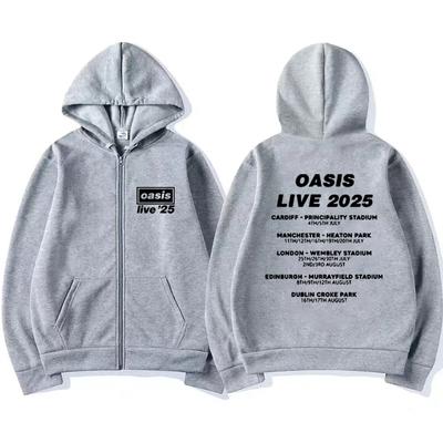 OASIS Live 25 Tour vintage Hoodie Herr Dam Fleece harajuku Kappa Zip Up Jacka Höst Vinter Mode Sweatshirts