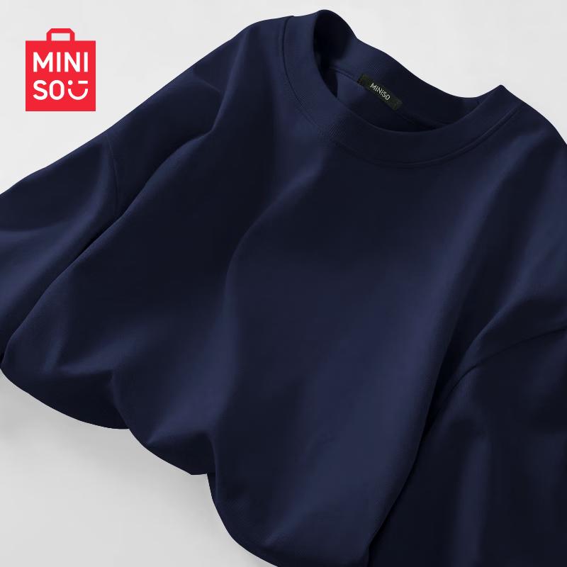 MINISO Women s Long Sleeve Loose Fit Cotton T-Shirt S