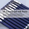 Black Gel Ink Rollerball Pens 0.7mm Gel Pens 2-in-1 Stylus Pens Medium Point Pen for Office, Black Ink (18 Pack-Blue)