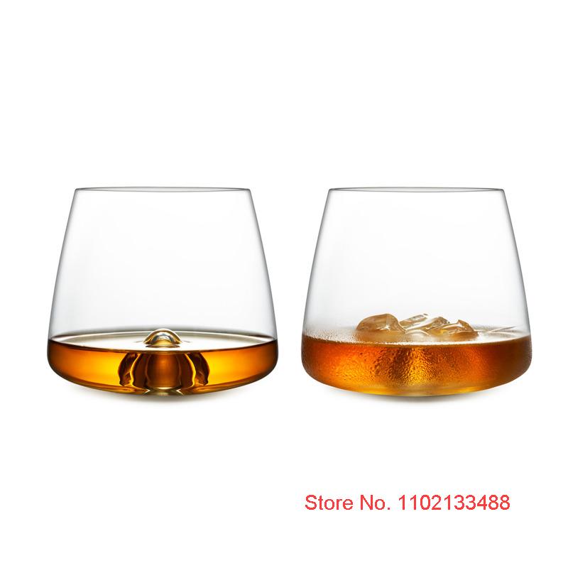 2 Pcs Vortex Whiskey Glass Denmark Old-fashioned Crystal Wine Glasses Swirl Eddy Rock Tumbler Cognac Brandy Snifters Liqueur Cup