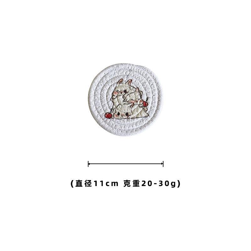 

Теплоизоляционный коврик с принтом в виде цветка кролика, хлопчатобумажная веревка, коврик для вязания, домашний коврик для запекания, не допускающий нагрева, небольшие свежие декоративные салфетки 1pcs