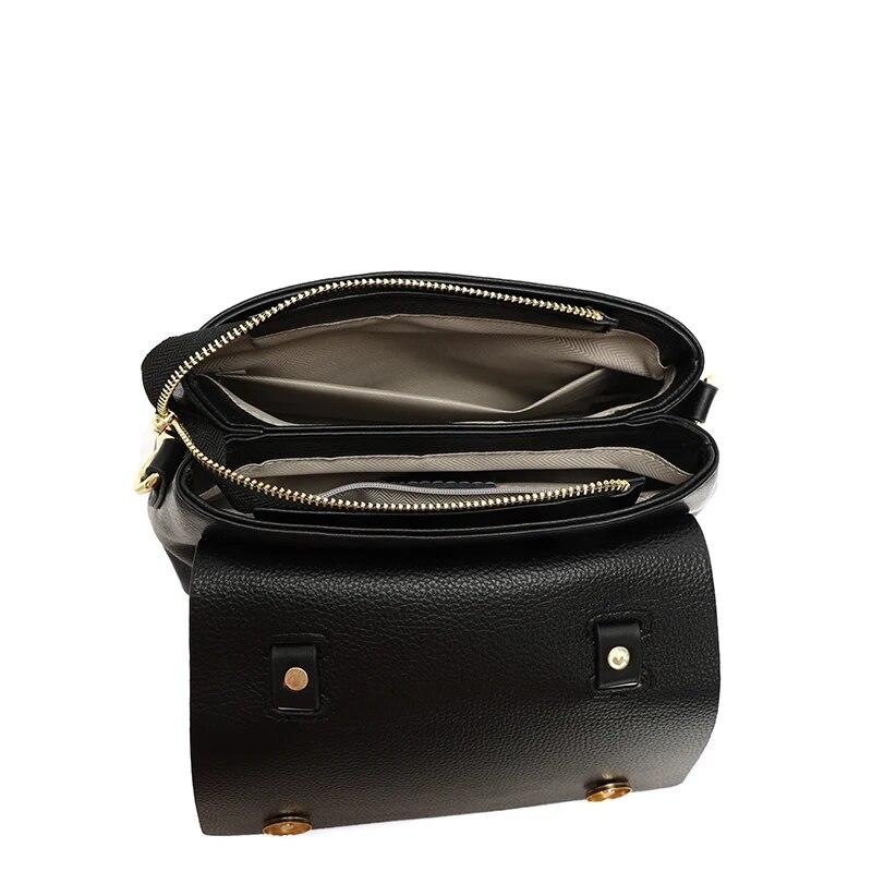 Genuine Leather Women Cowhide Tote The New Quality Leather Female Designer Handbag High Capacity Flap Shoulder Crossbod Bag