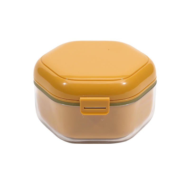 

1 шт. Коробка для хранения зубных протезов, Футляр, Стоматологический ретейнер, Искусственные зубы с сеткой, Чашки для зубных протезов, Футляр для замачивания зубных протезов жёлтый