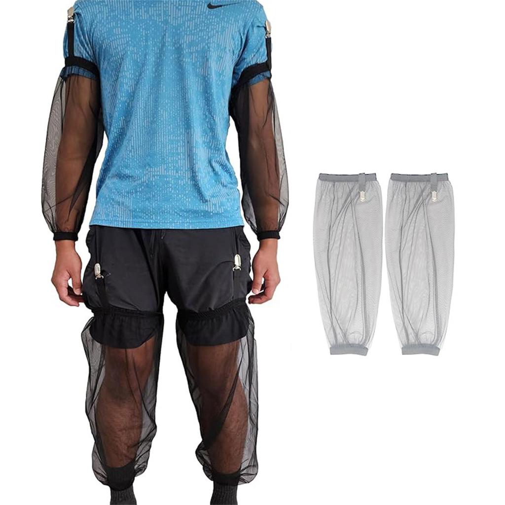 1 par de Mangas para Pies de Malla para Exteriores, Mangas para Brazos de Deportes de Supervivencia, Protectores para Piernas para Acampar, Senderismo, Pesca