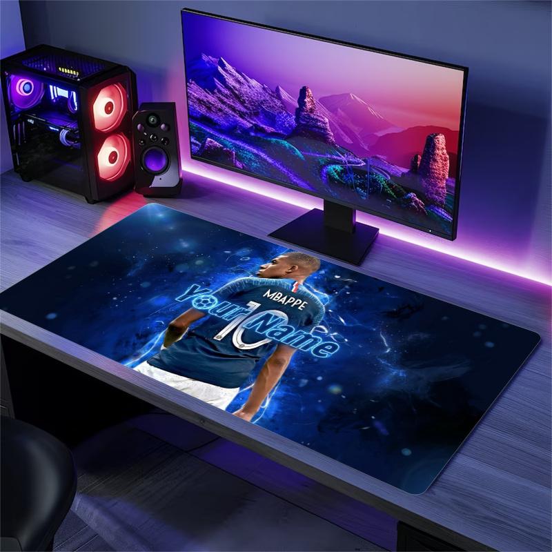 Custom Name Soccer Jersey Custom Name Large Size Mouse Pad Gaming Table Cushion Nonslip Laptop Tablet Big XXL Mat Mini PC Playmat With Lock edge