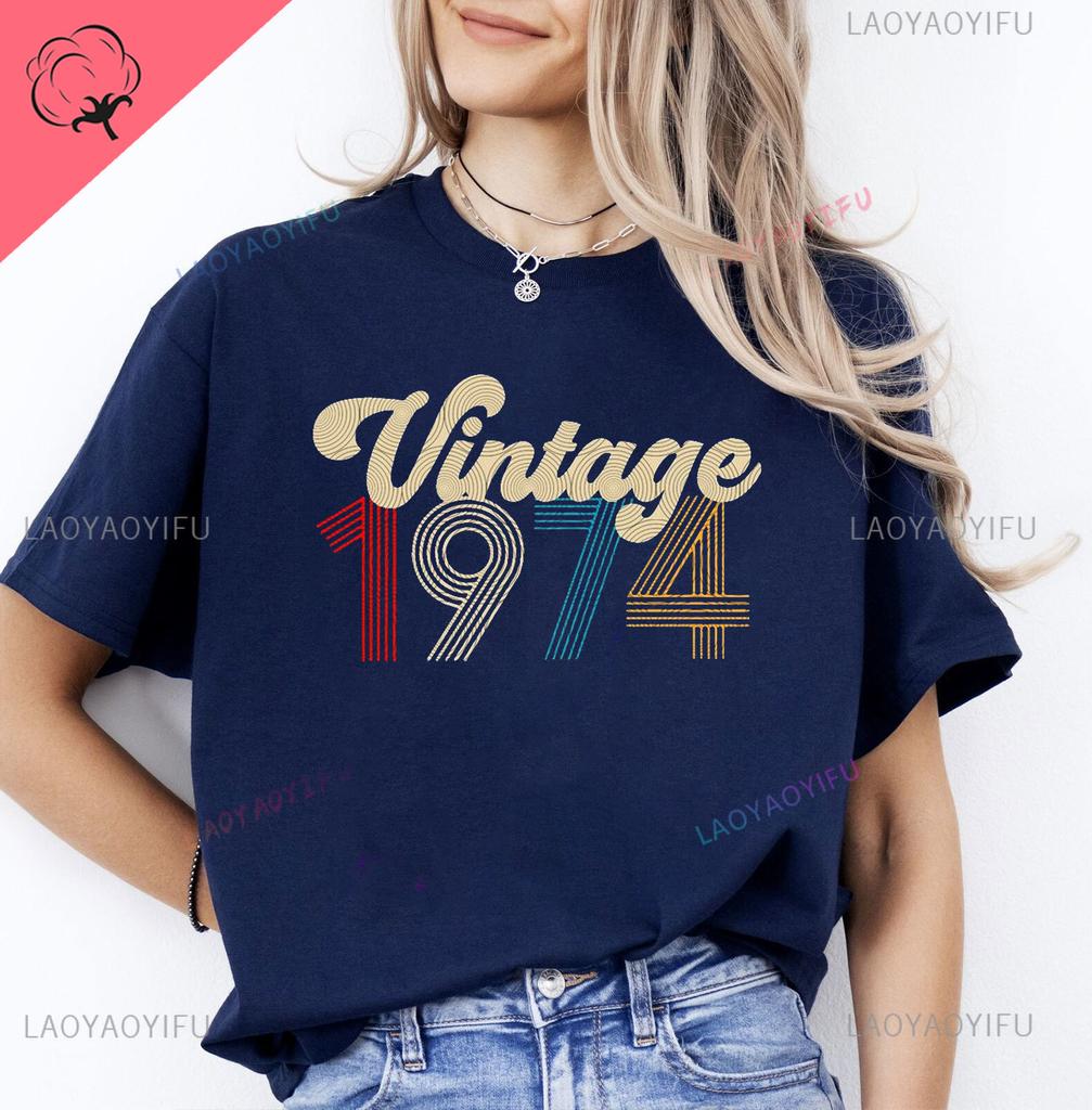 Mens Luxury Tshirt Vintage Year 1974 - Limited Edition 49rd Birthday Mens Funny T-Shirt 50 Year Old T Shirt Summer Tops Tees
