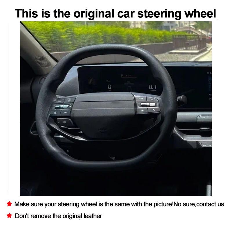 New DIY Hand Stitched Leather Steering Wheel Cover For Kia K4 2026 2026 2026 Classic Automobile Interior Modified Accessories
