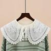 Korean Women Lace Fake Collar Shawl Wrap Embroidery Shirt Detachable Collars Removable Blouse Doll False Collar Decorative