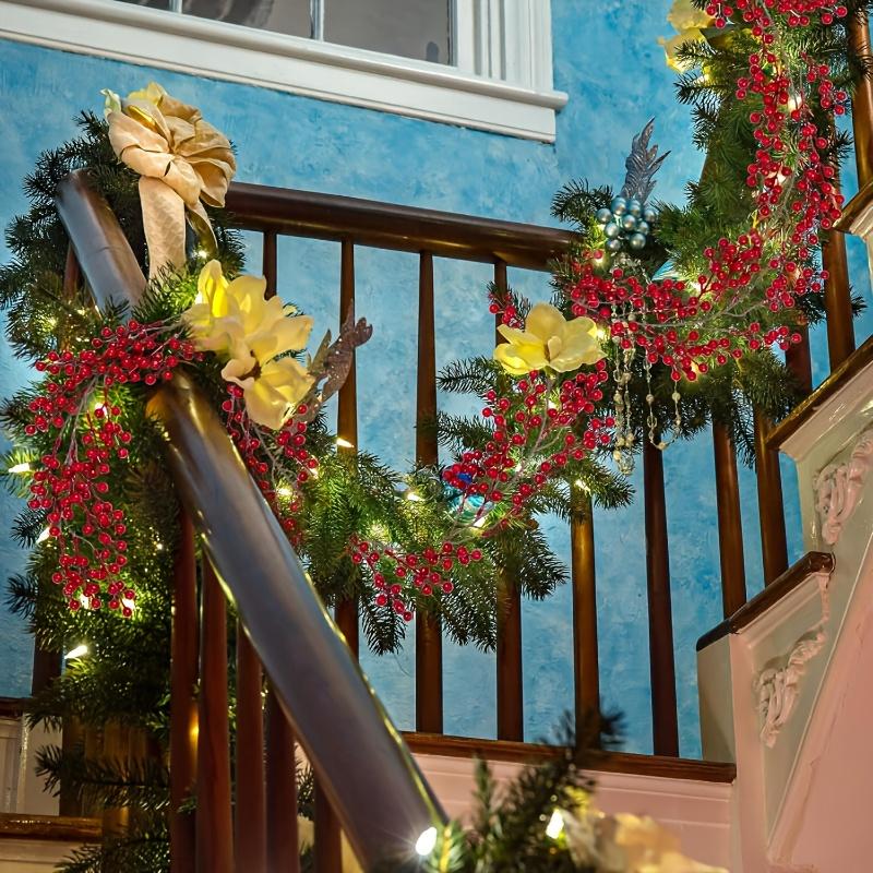 1PC 39.37 Inch Faux Cranberry Wreath - Versatile Fake Holly Vine for Home Decor