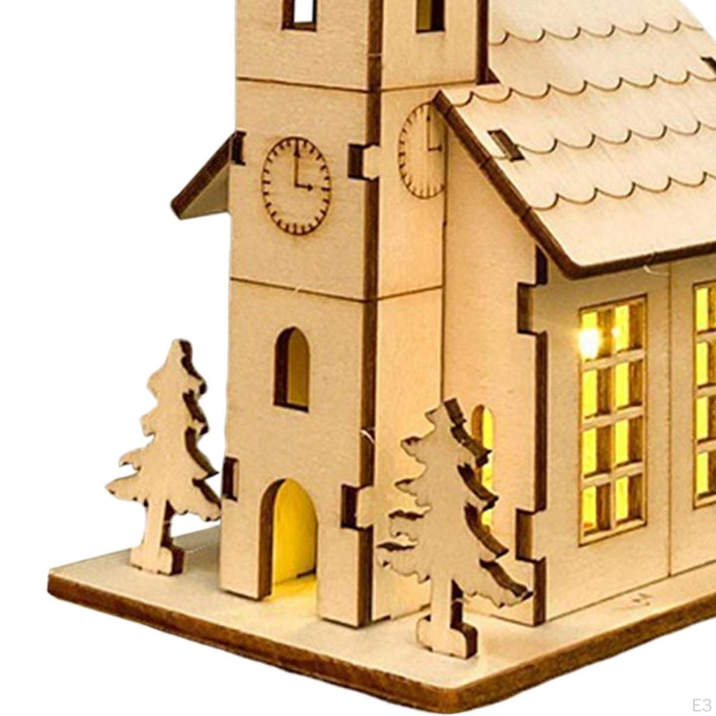 Unfinished Wood House Living Room Sculpture Festival Village Christmas Scene